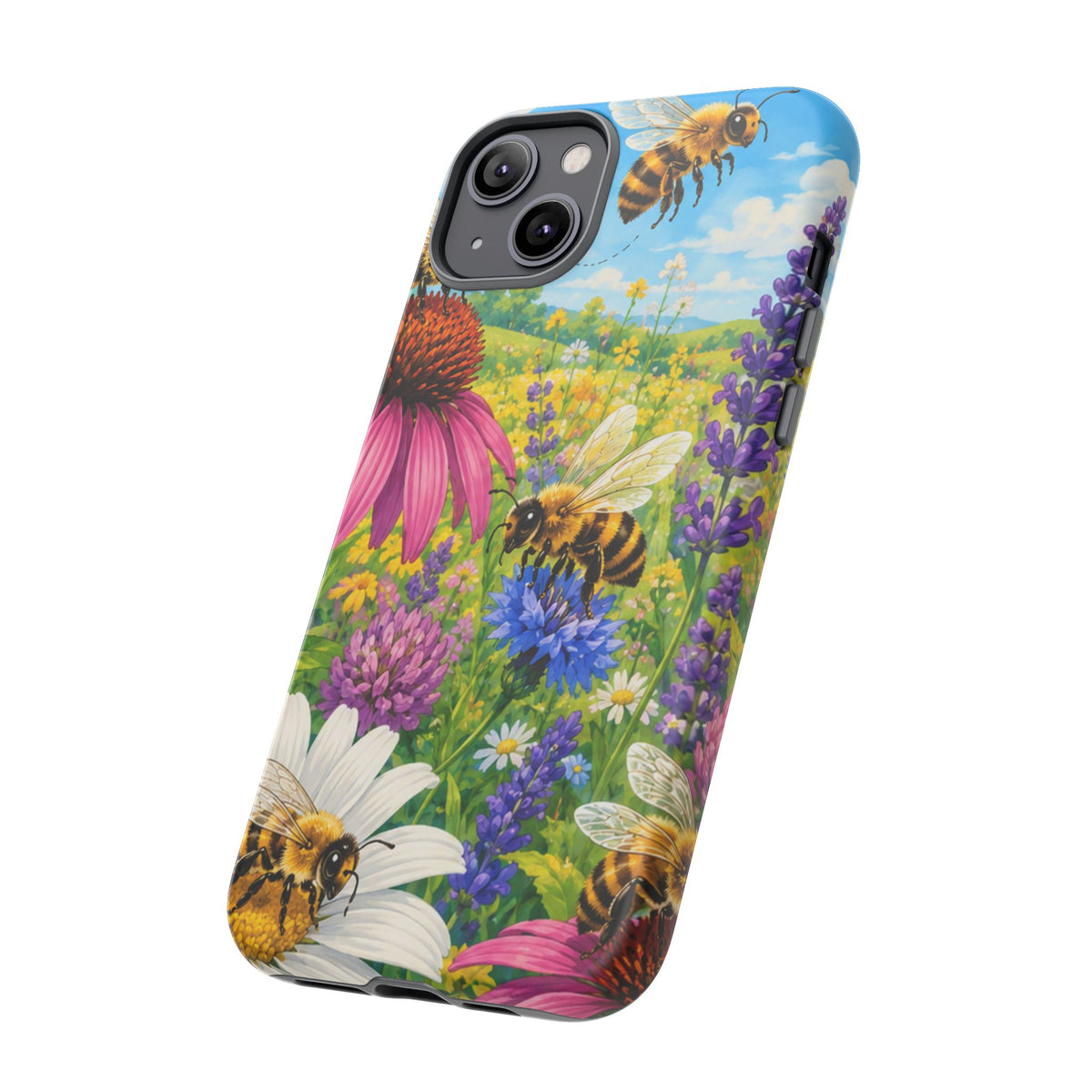 Bee Meadow Phone Case — Floral Honeybee Protective Cover