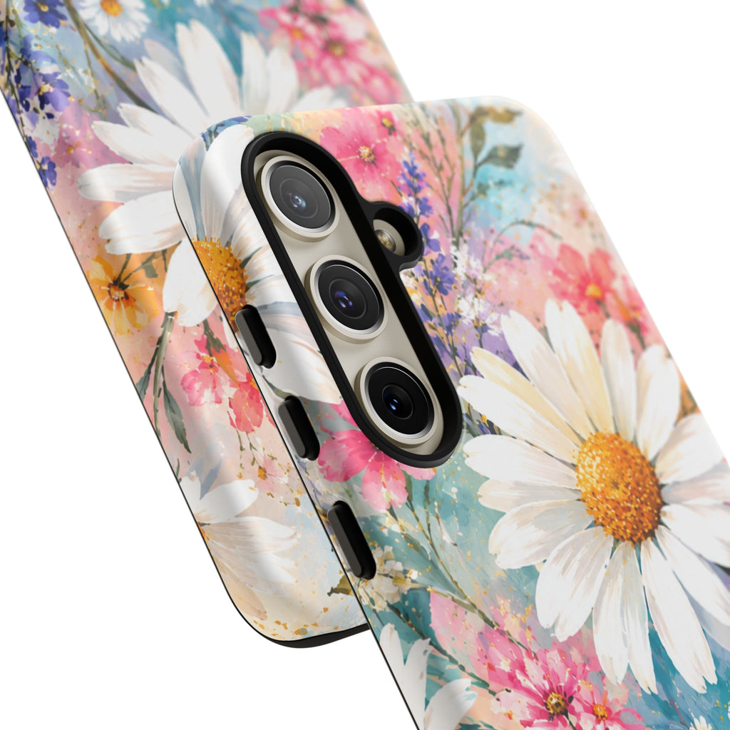 Floral Daisy Phone Case — Watercolor Daisies Protective Tough Case