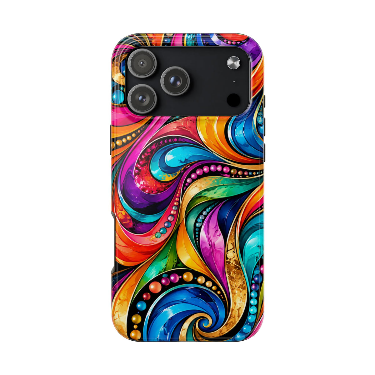 Colorful Swirl Tough Phone Case — Vibrant Abstract Protective Cover