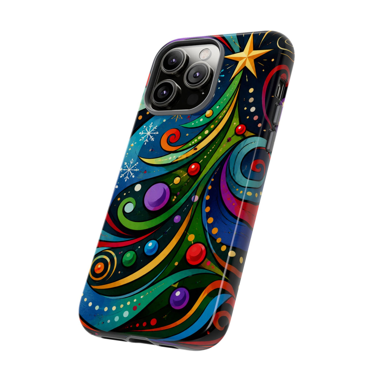 Colorful Swirl Christmas Tree Tough Phone Case