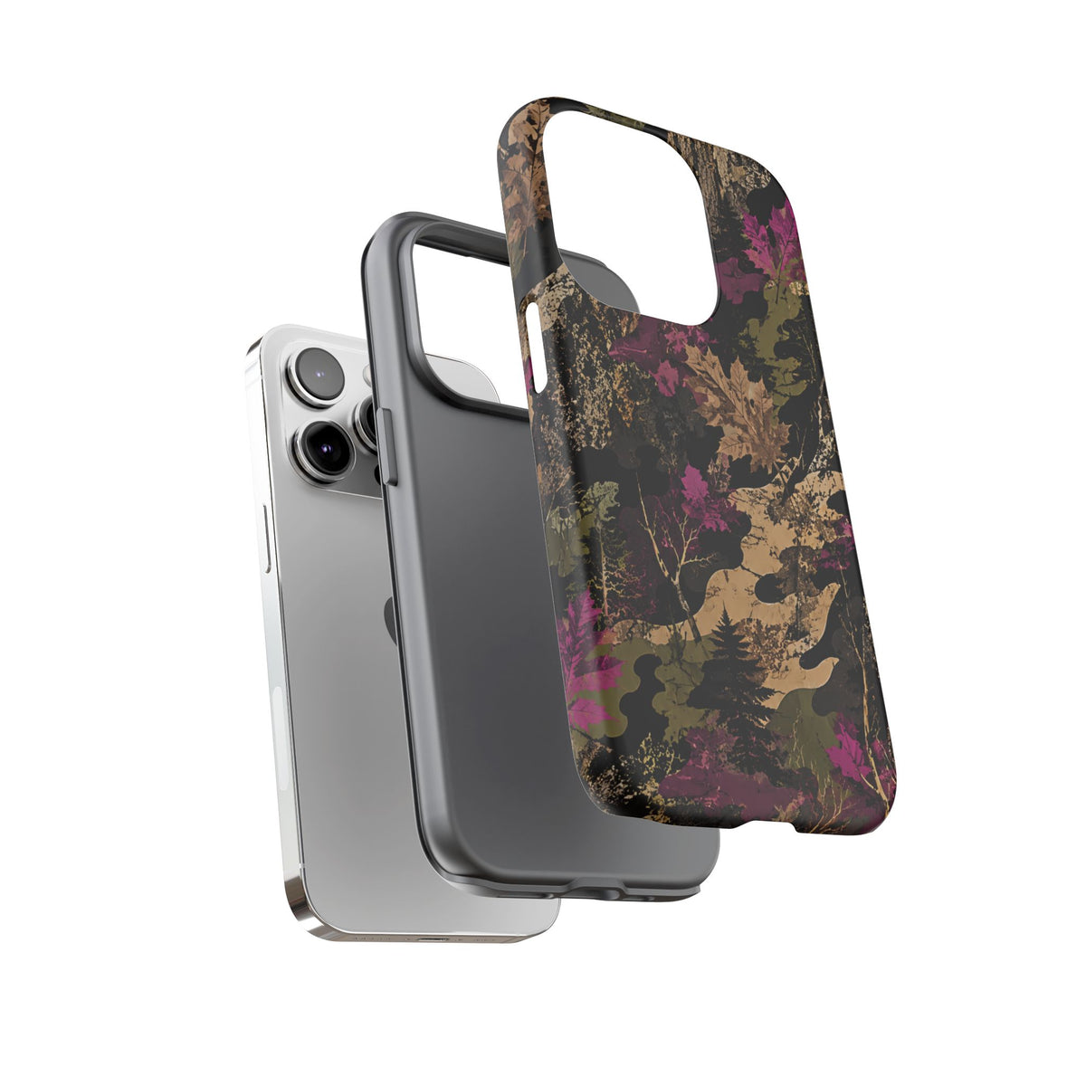 Camo Floral Tough Phone Case — Rugged Nature-Inspired Protection