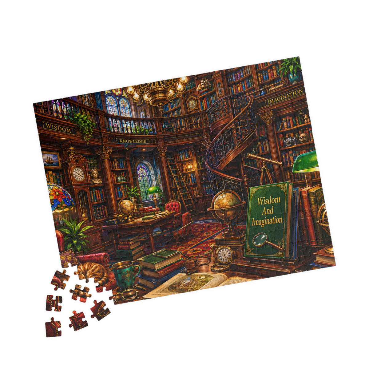 Cozy Vintage Library Puzzle 520-piece | Bookshop Jigsaw
