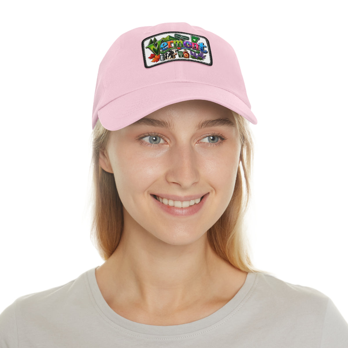 Vermont Patch Dad Hat | Leather Rectangle Patch, State Travel Cap