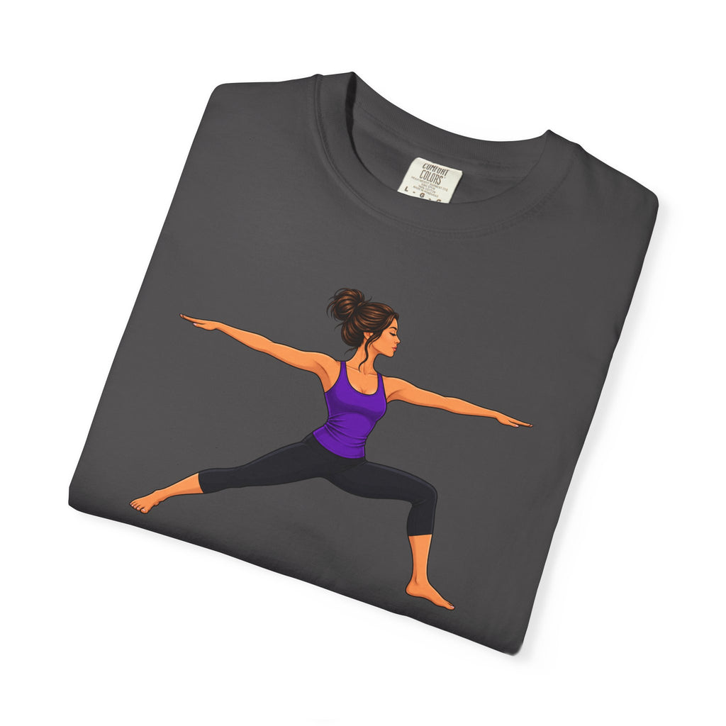 Yoga Warrior Pose T-Shirt | Woman in Virabhadrasana Illustration