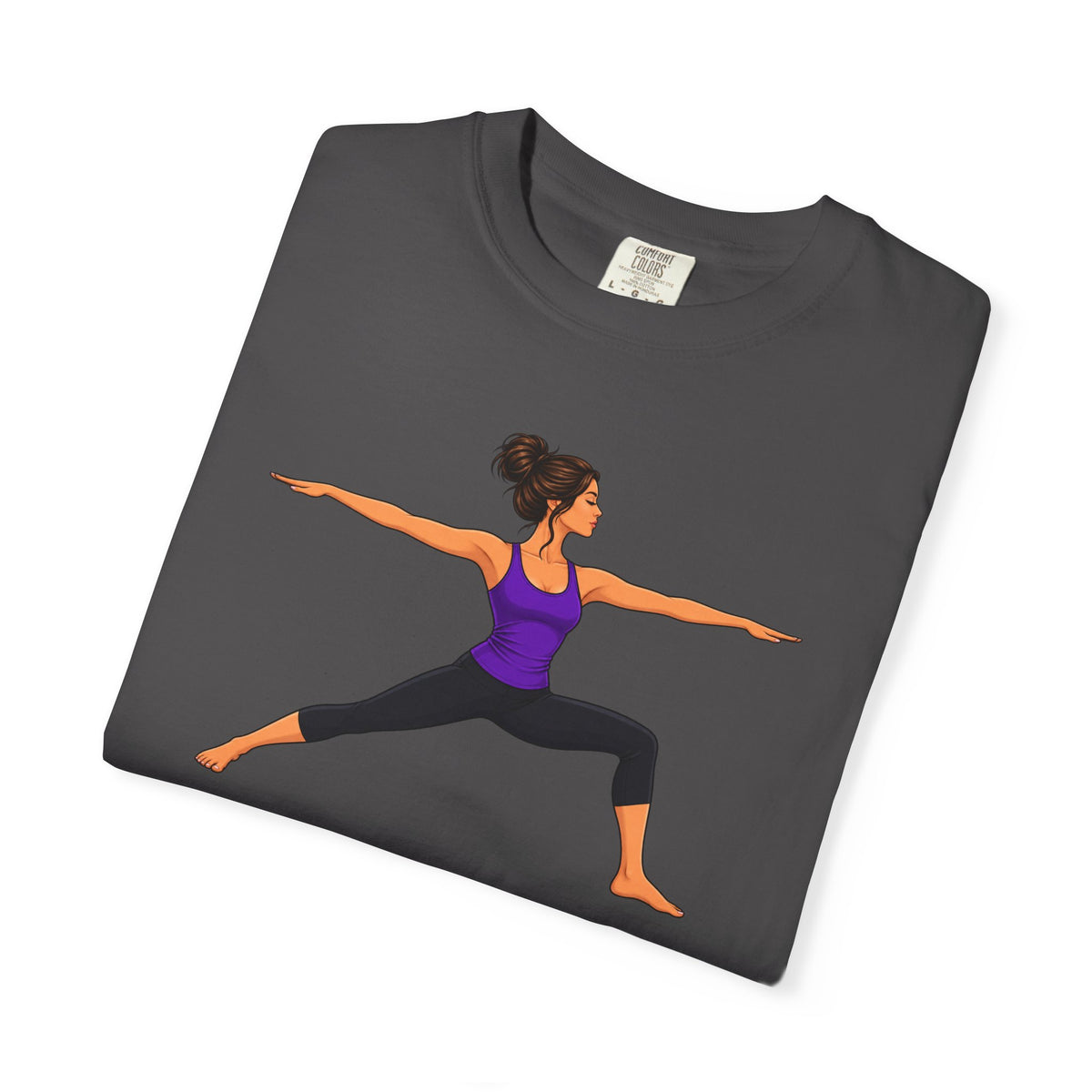 Yoga Warrior Pose T-Shirt | Woman in Virabhadrasana Illustration