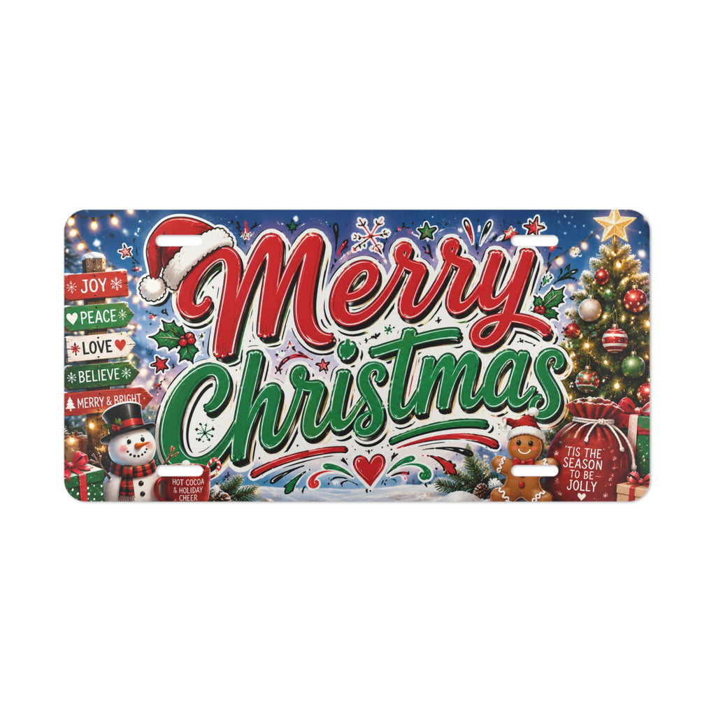 Merry Christmas Vanity Plate | Holiday License Plate, Christmas Decor