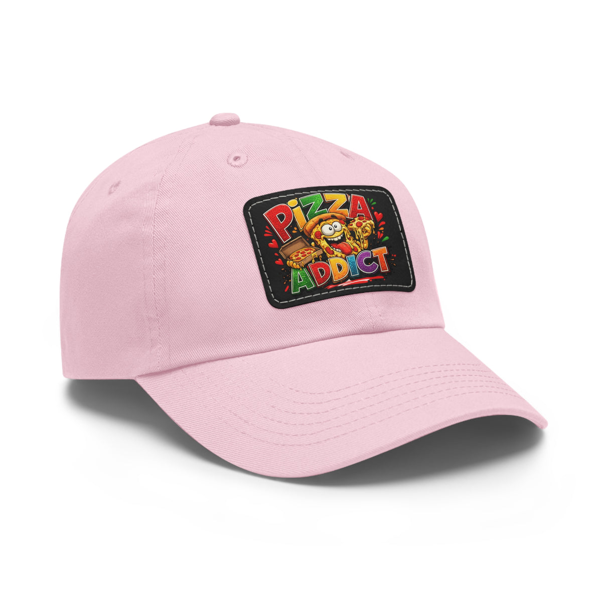Pizza Addict Dad Hat with Leather Patch