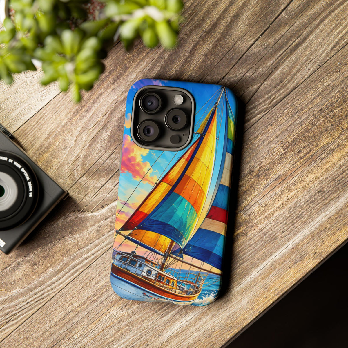 Sailboat Sunset Phone Case — Colorful Nautical iPhone Cover