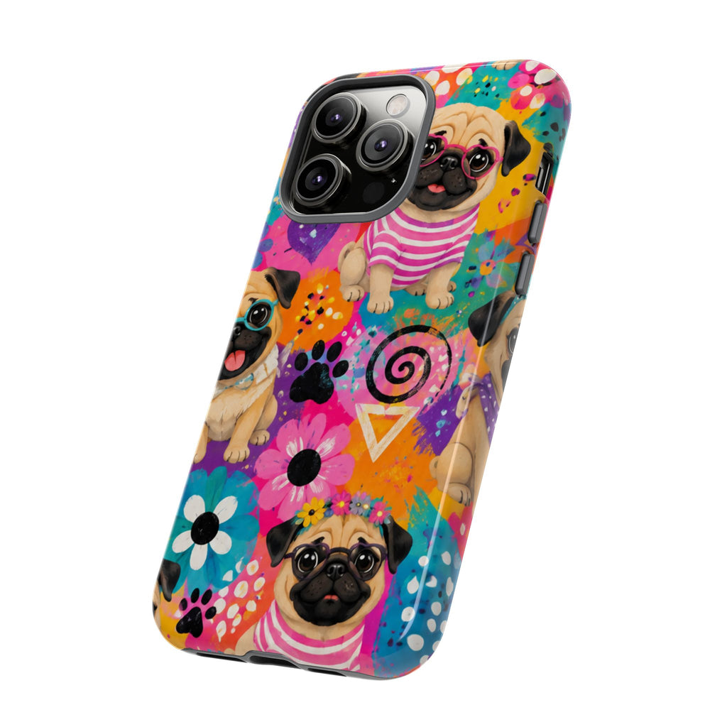 Pug Pop Art Phone Case — Colorful Pug Pattern Tough Case