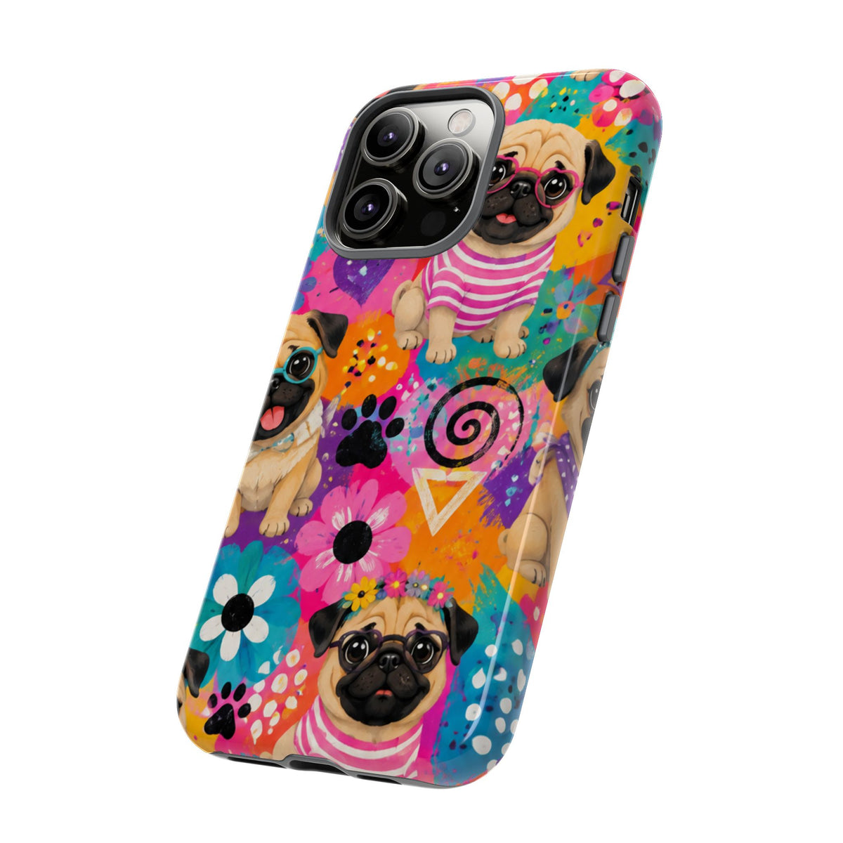 Pug Pop Art Phone Case — Colorful Pug Pattern Tough Case