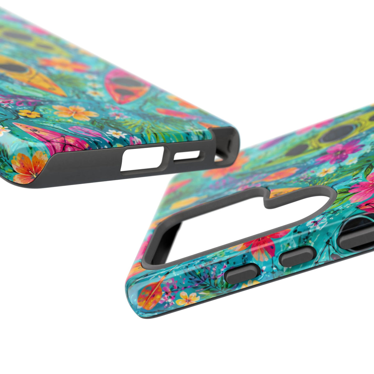 Tropical Kayak Phone Case – Colorful Floral Waterproof Pattern
