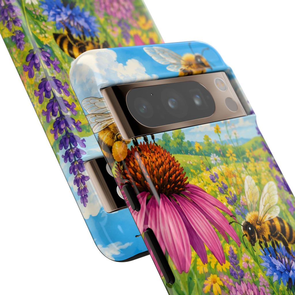 Bee Meadow Phone Case — Floral Honeybee Protective Cover