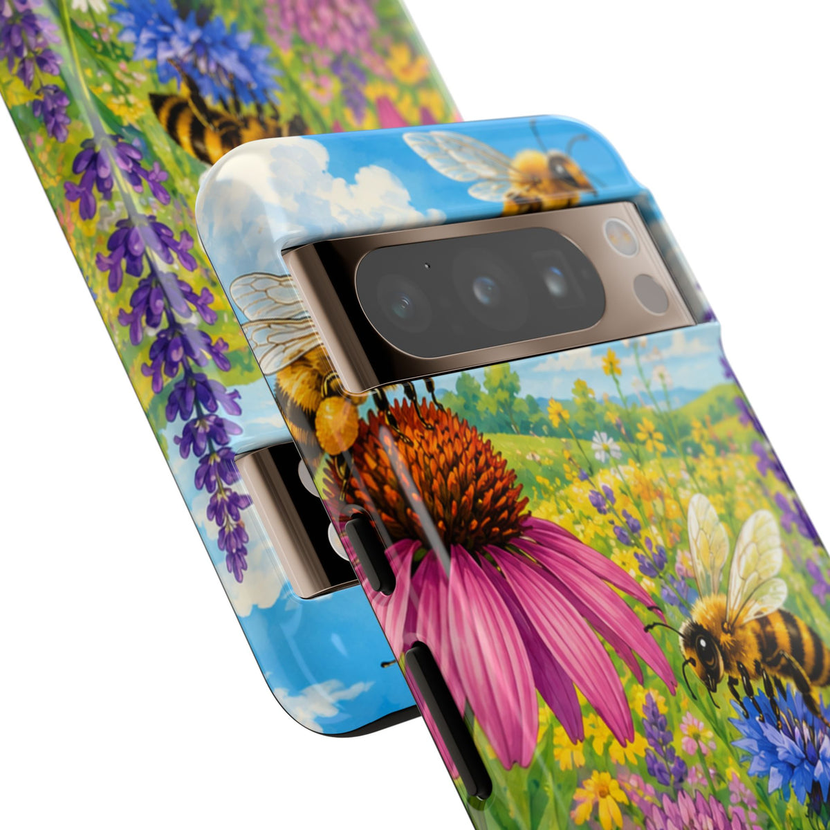 Bee Meadow Phone Case — Floral Honeybee Protective Cover