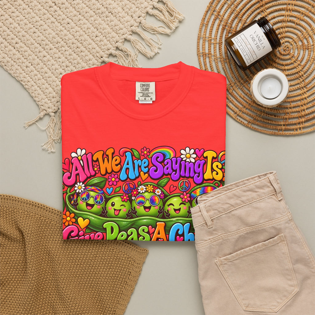 Give Peas a Chance T-Shirt — Retro Hippie Peace Garden Tee