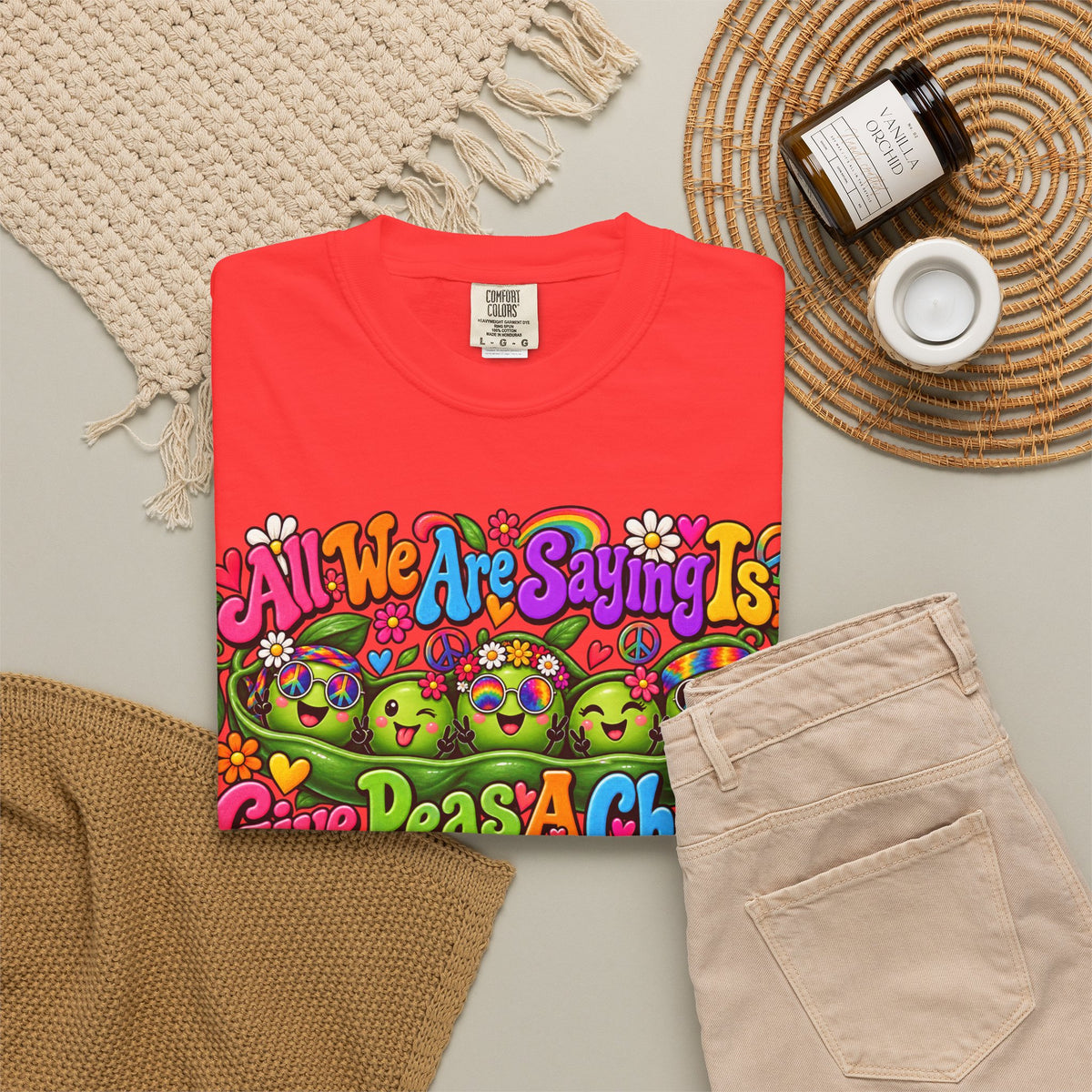 Give Peas a Chance T-Shirt — Retro Hippie Peace Garden Tee