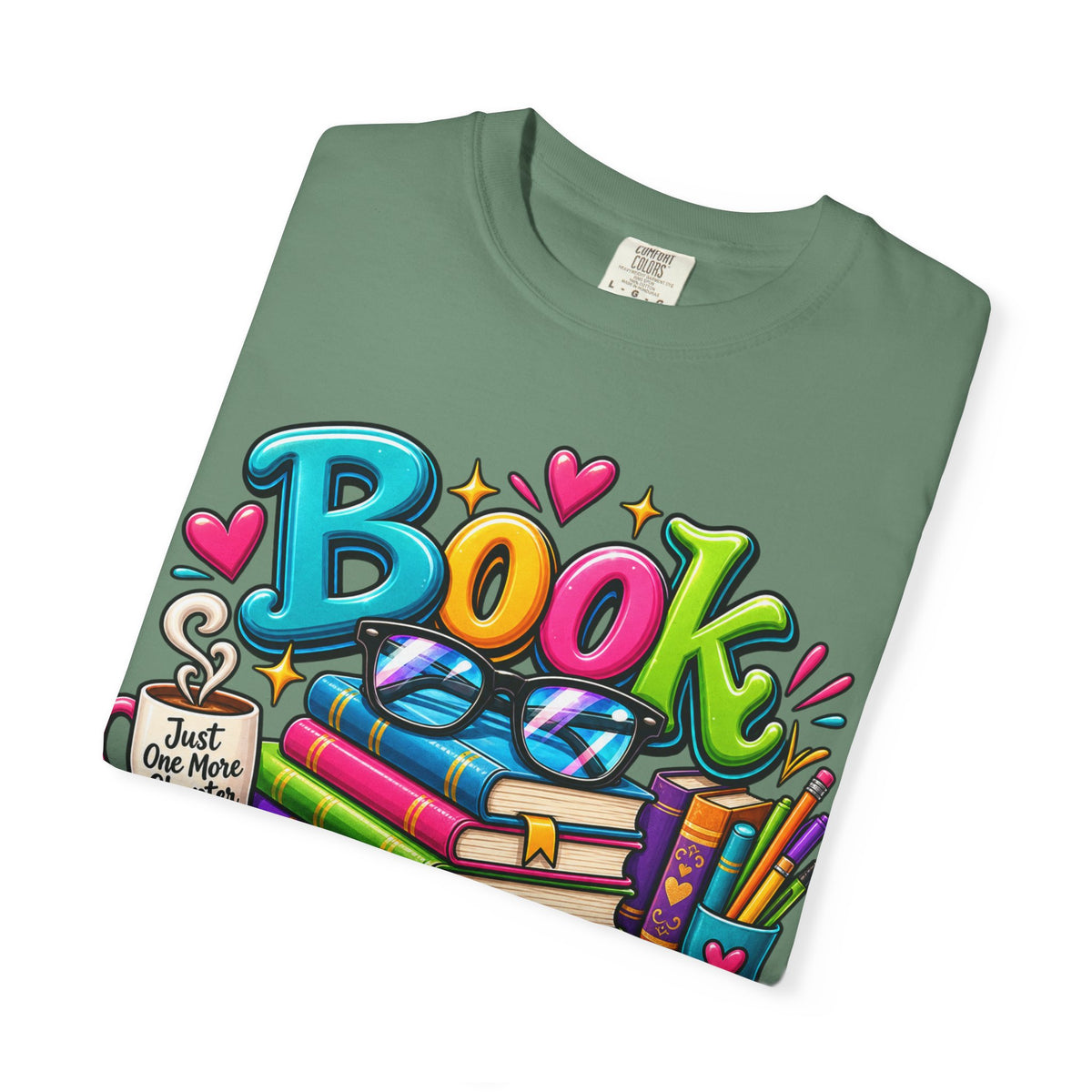 Book Nerd T-Shirt | Colorful Stacked Books Illustration