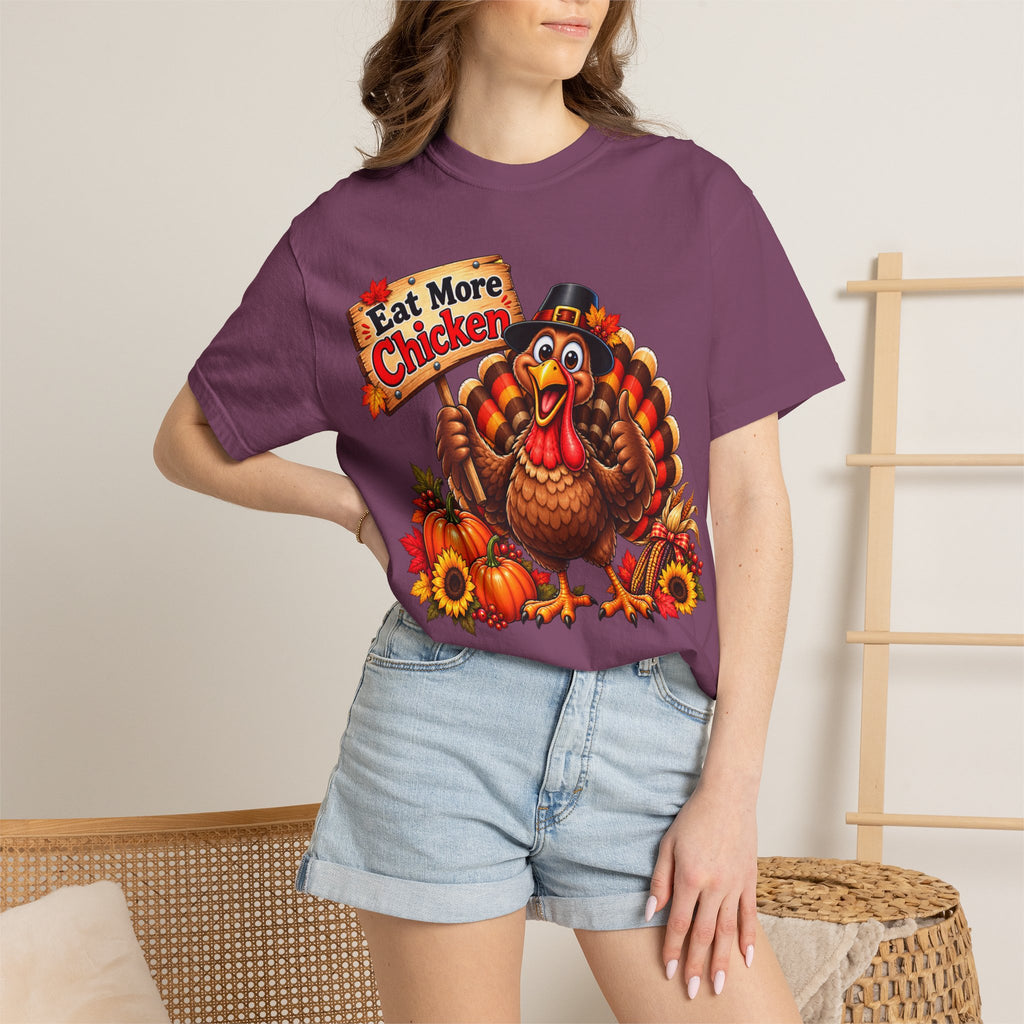 Thanksgiving 'Eat More Chicken' Turkey Tee — Funny Holiday Turkey T-Shirt