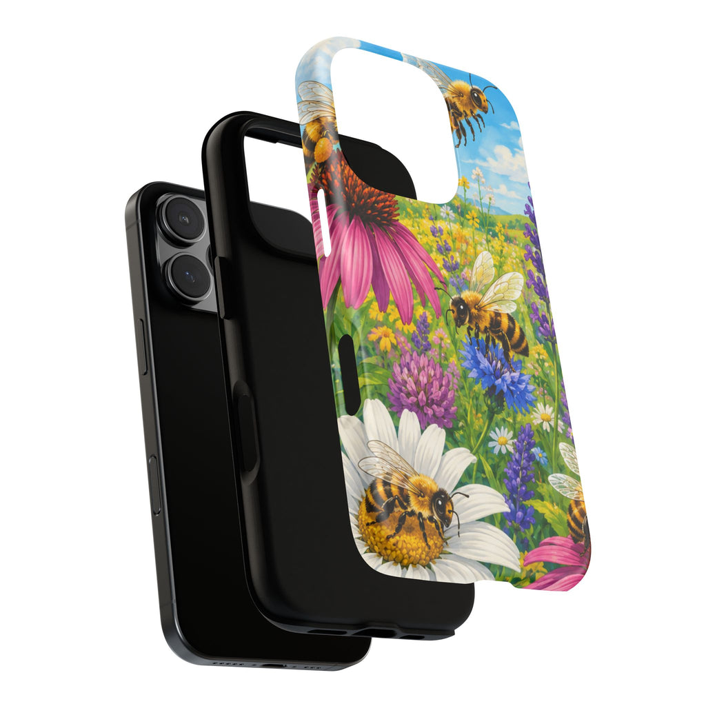 Bee Meadow Phone Case — Floral Honeybee Protective Cover