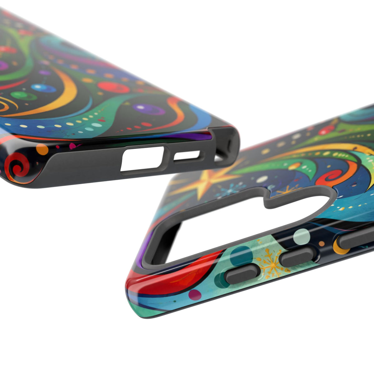 Colorful Swirl Christmas Tree Tough Phone Case