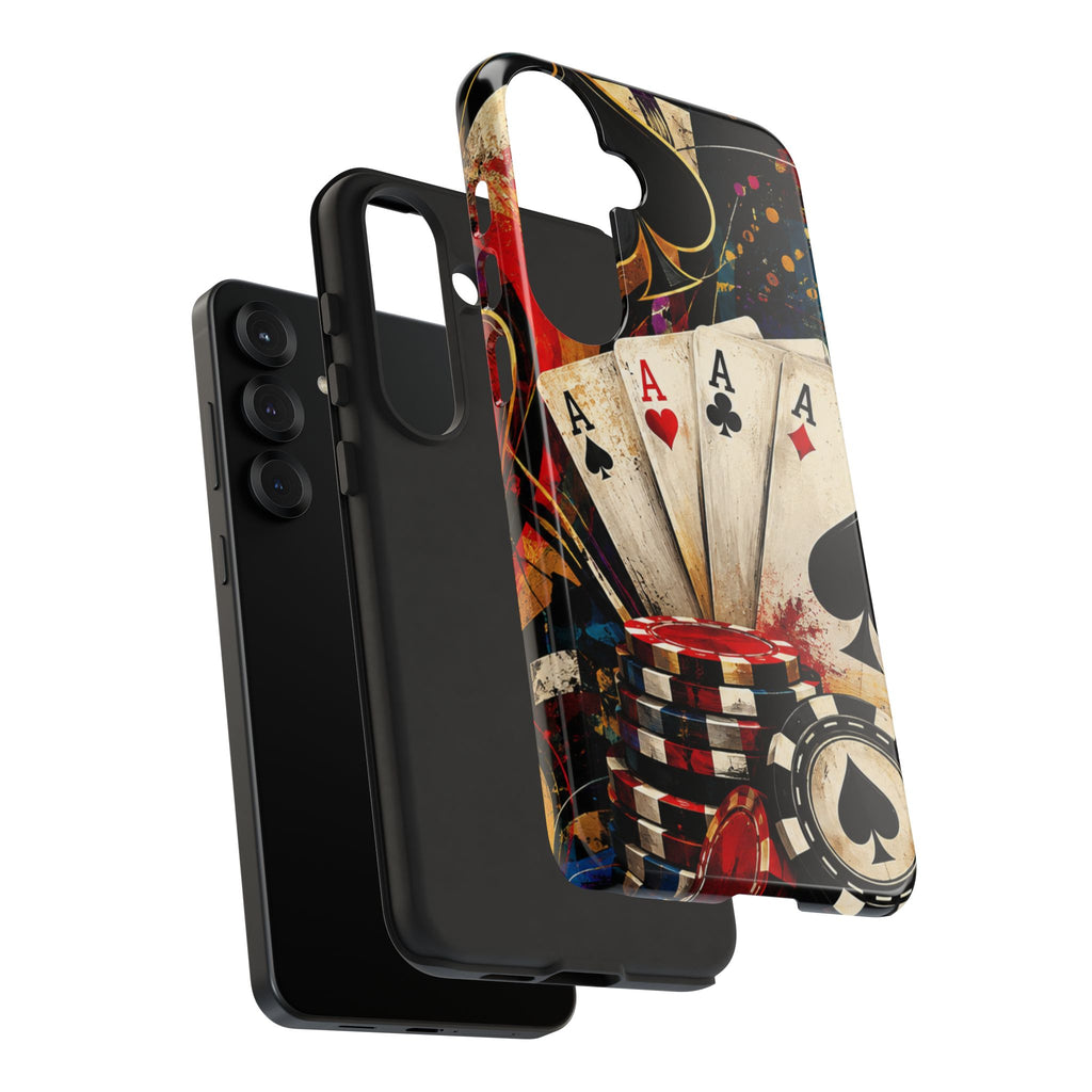 Casino Poker Ace Phone Case — Vintage Playing Cards & Chips Protective Cover