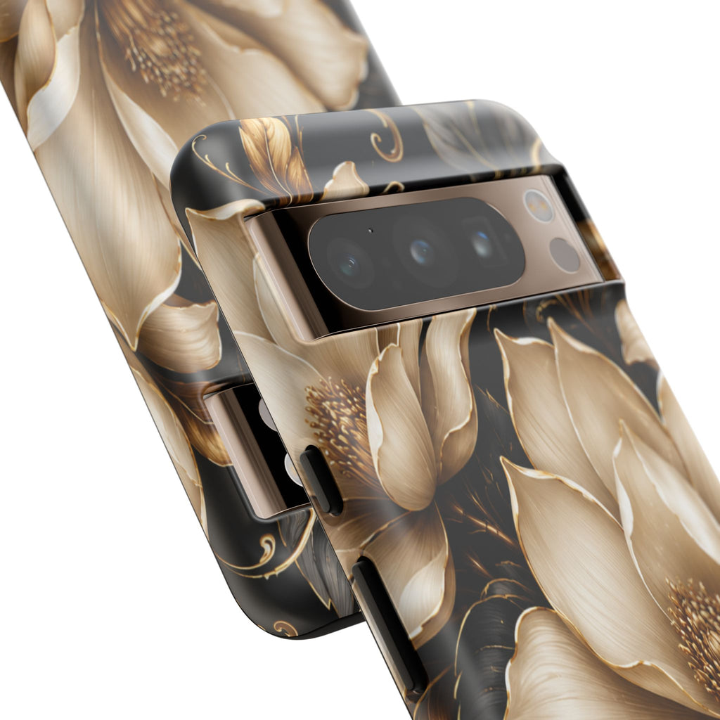 Floral Tough Case — Elegant Gold Magnolia Phone Case