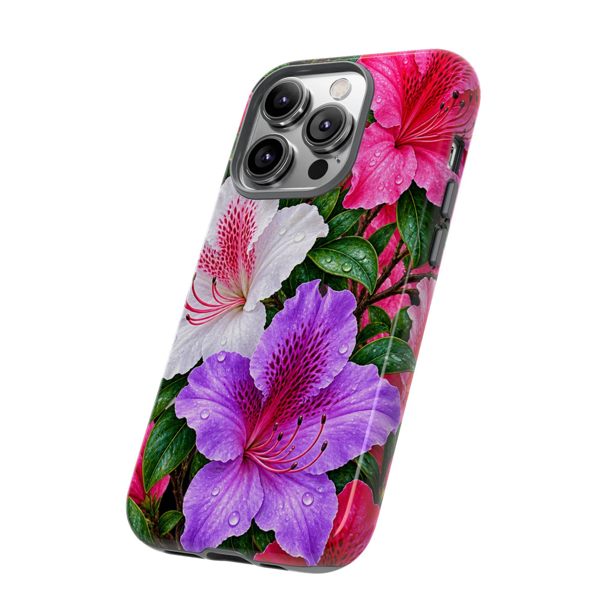 Floral Azalea Phone Case — Vibrant Pink & Purple Blossom Protection