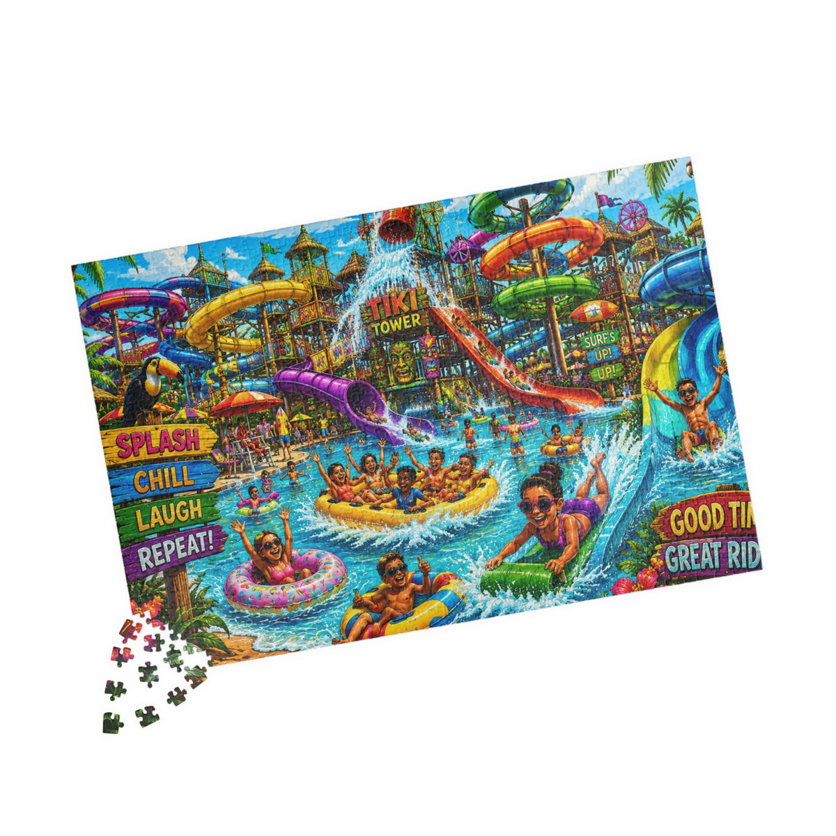 Waterpark Adventure Puzzle 520-piece | Colorful Summer Scene
