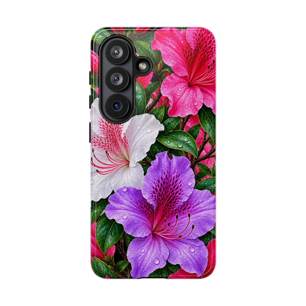 Floral Azalea Phone Case — Vibrant Pink & Purple Blossom Protection