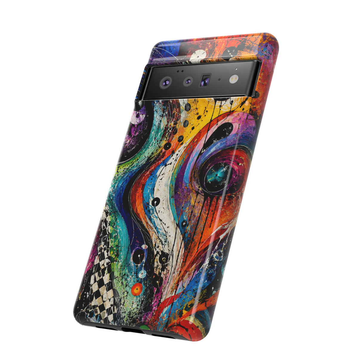 Abstract Cosmic Swirl Phone Case — Colorful Artistic iPhone Tough Case