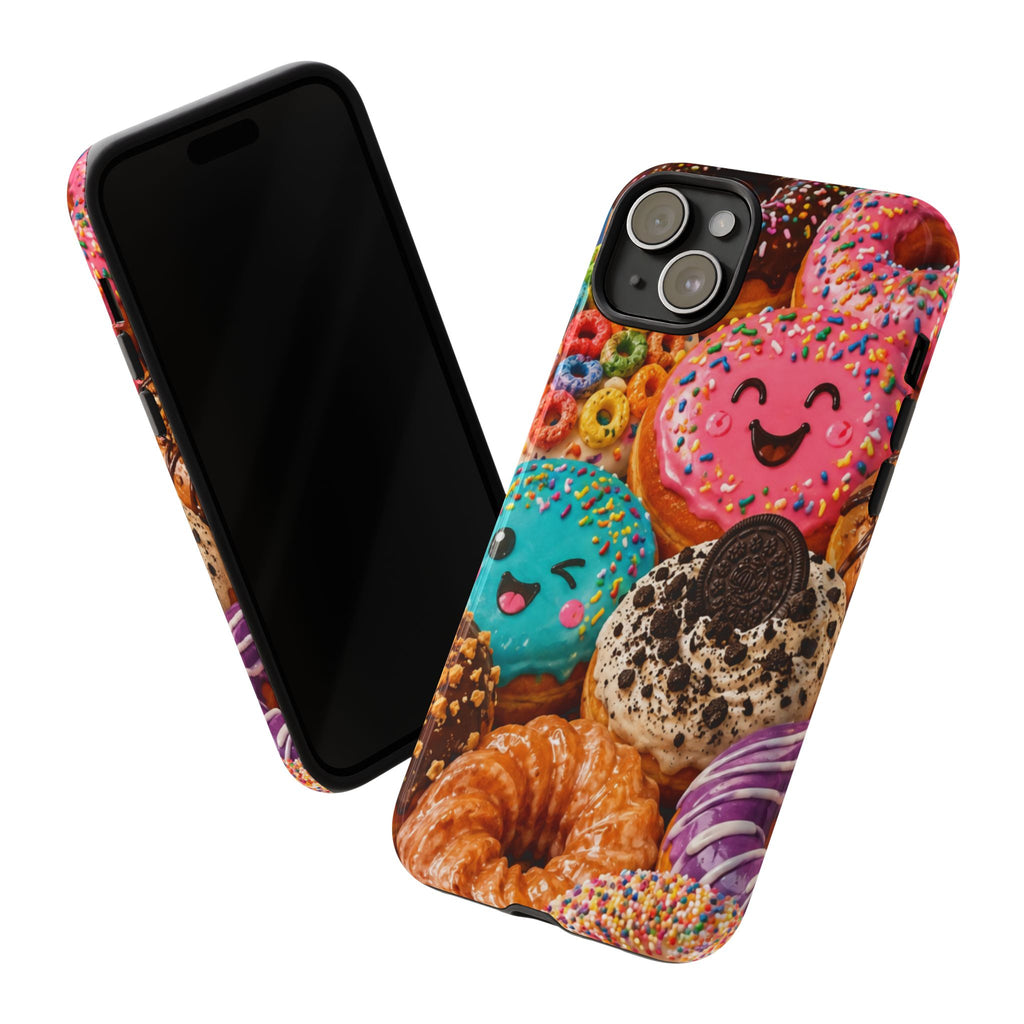 Donut Smile Tough Phone Case — Cute Colorful Desserts Protective Cover