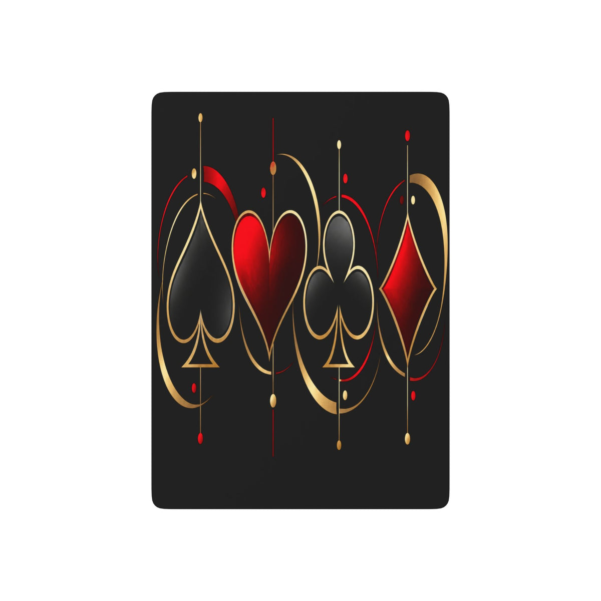 Gold & Red Card Suits Poker Playing Cards | Decorative Ace Spade Design