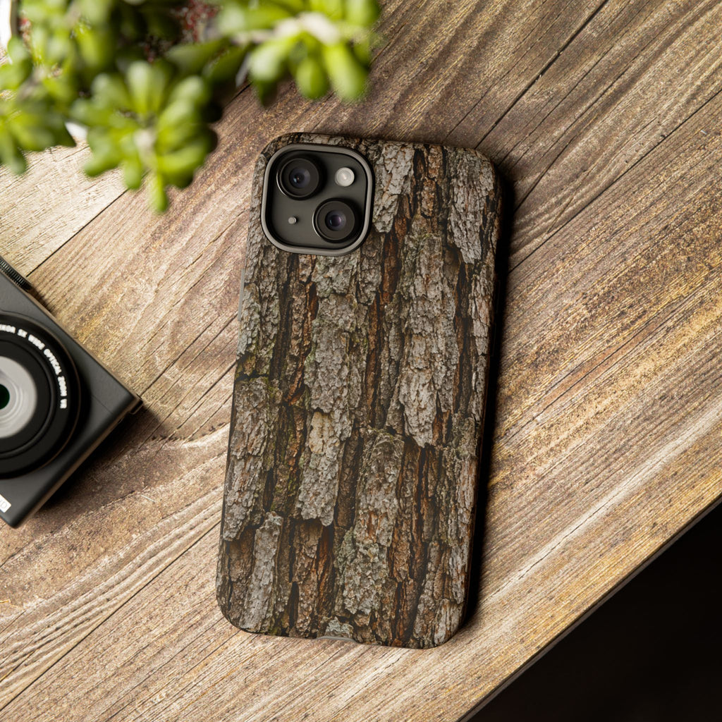 Bark Texture Phone Case - Rugged Woodland Camouflage for Nature Lovers
