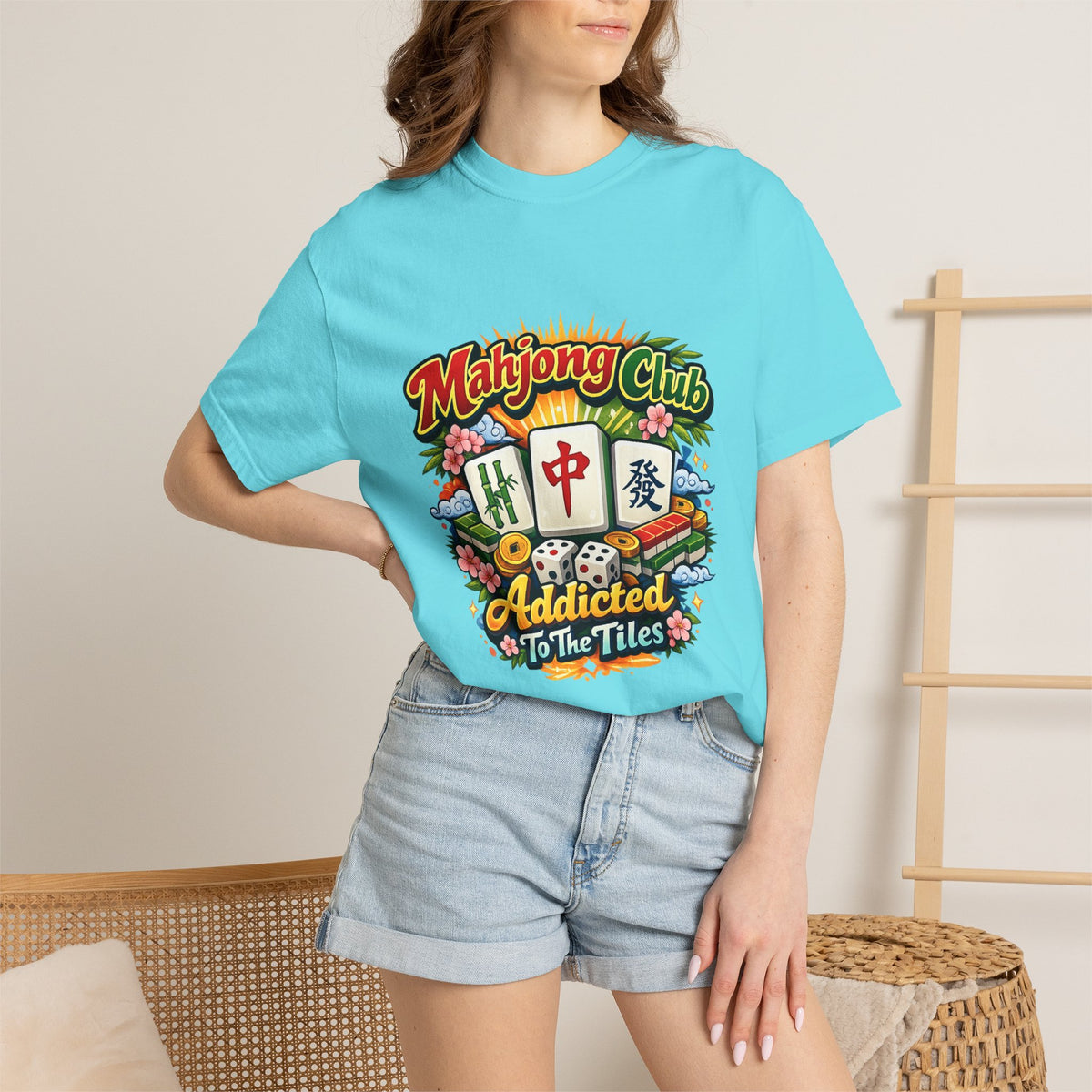Mahjong Club Addicted to the Tiles T-shirt | Mahjong Graphic Tee