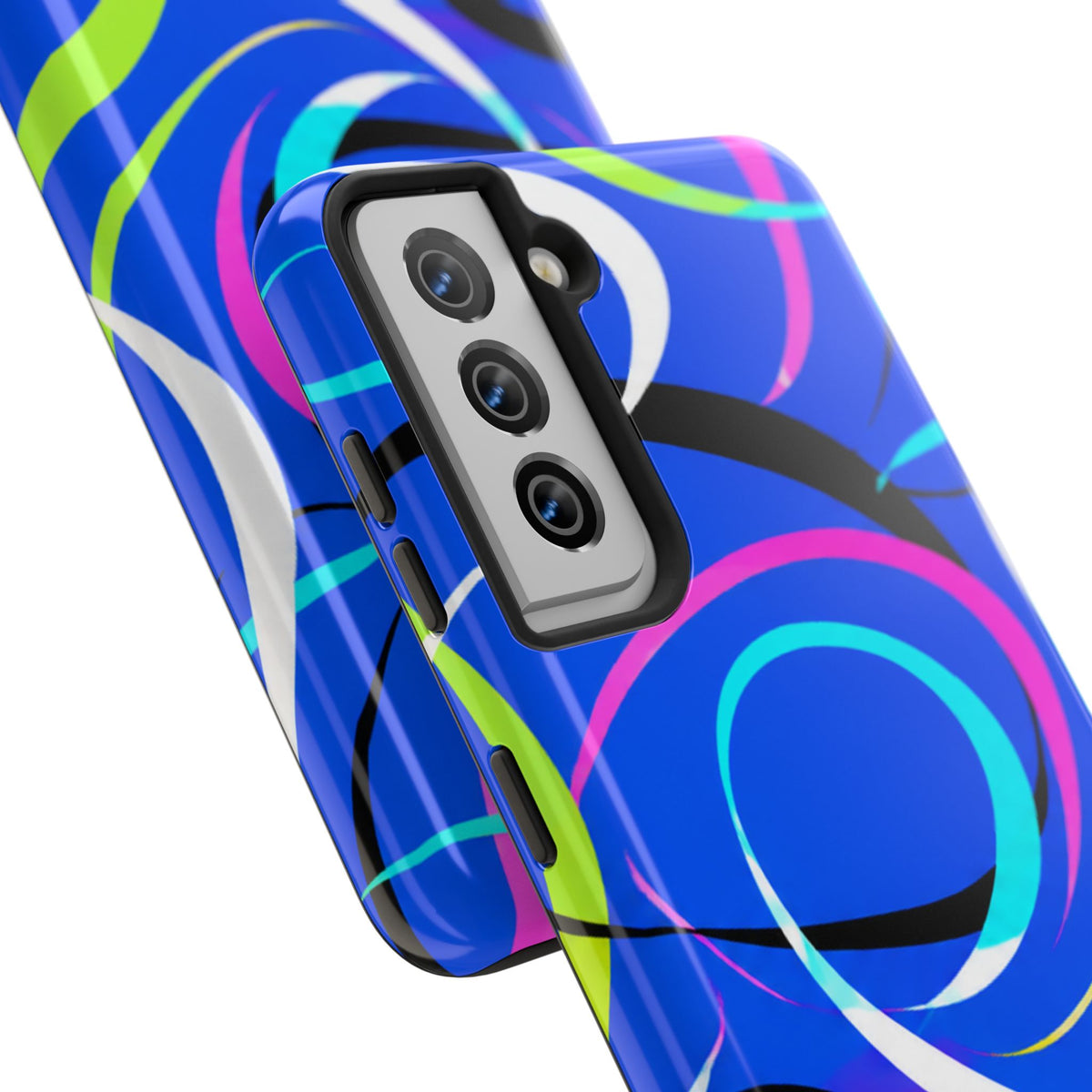 Tough Phone Case — Blue Abstract Swirl Protective Cover