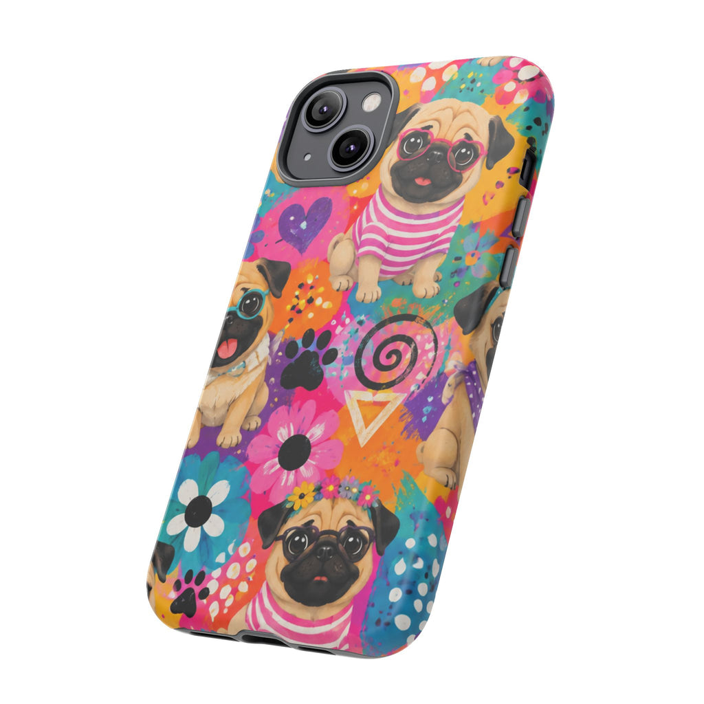 Pug Pop Art Phone Case — Colorful Pug Pattern Tough Case