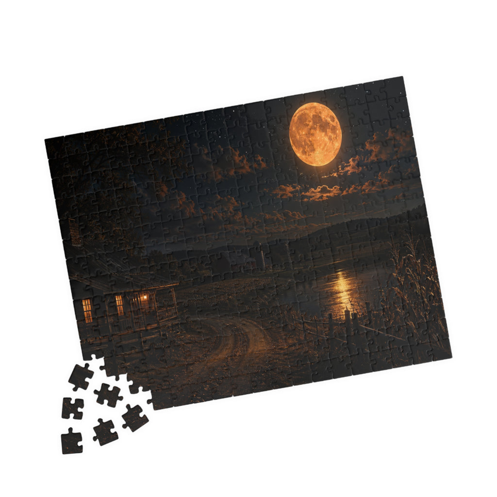 Moonlit Harbor Jigsaw Puzzle — Scenic Night Ocean Puzzle (110/252/520/1014 pcs)