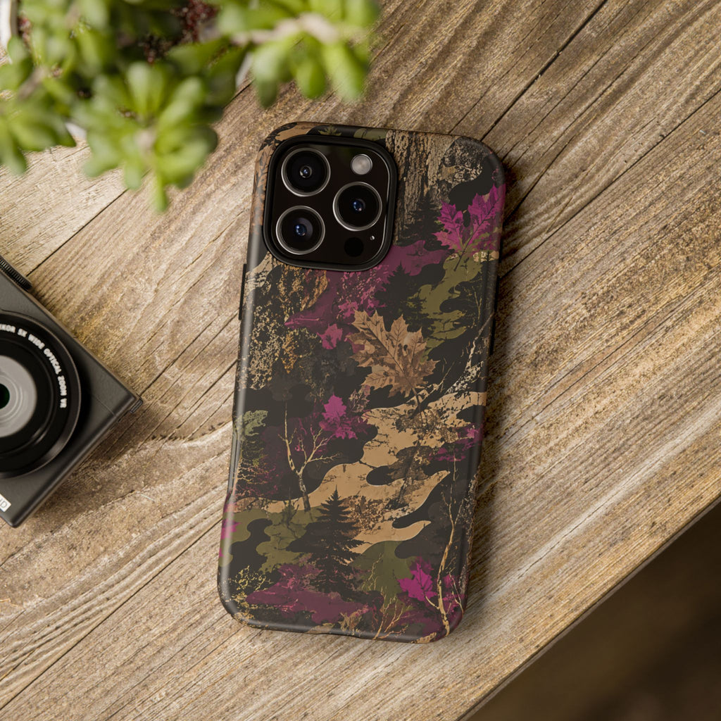 Camo Floral Tough Phone Case — Rugged Nature-Inspired Protection