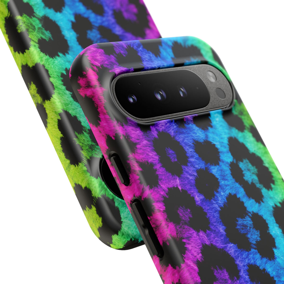 Neon Rainbow Leopard Tough Case – Colorful Animal Print Phone Cover
