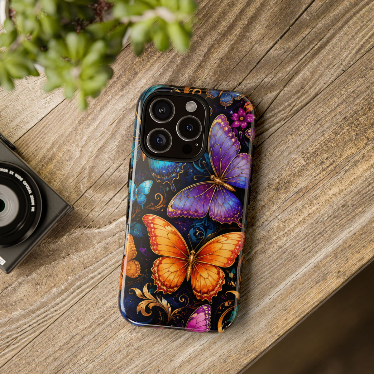 Butterfly Tough Phone Case — Colorful Floral Butterflies Protective Cover