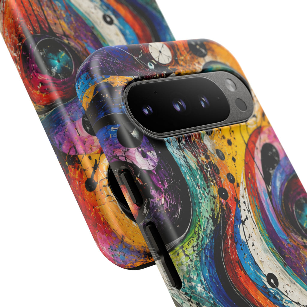 Abstract Cosmic Swirl Phone Case — Colorful Artistic iPhone Tough Case