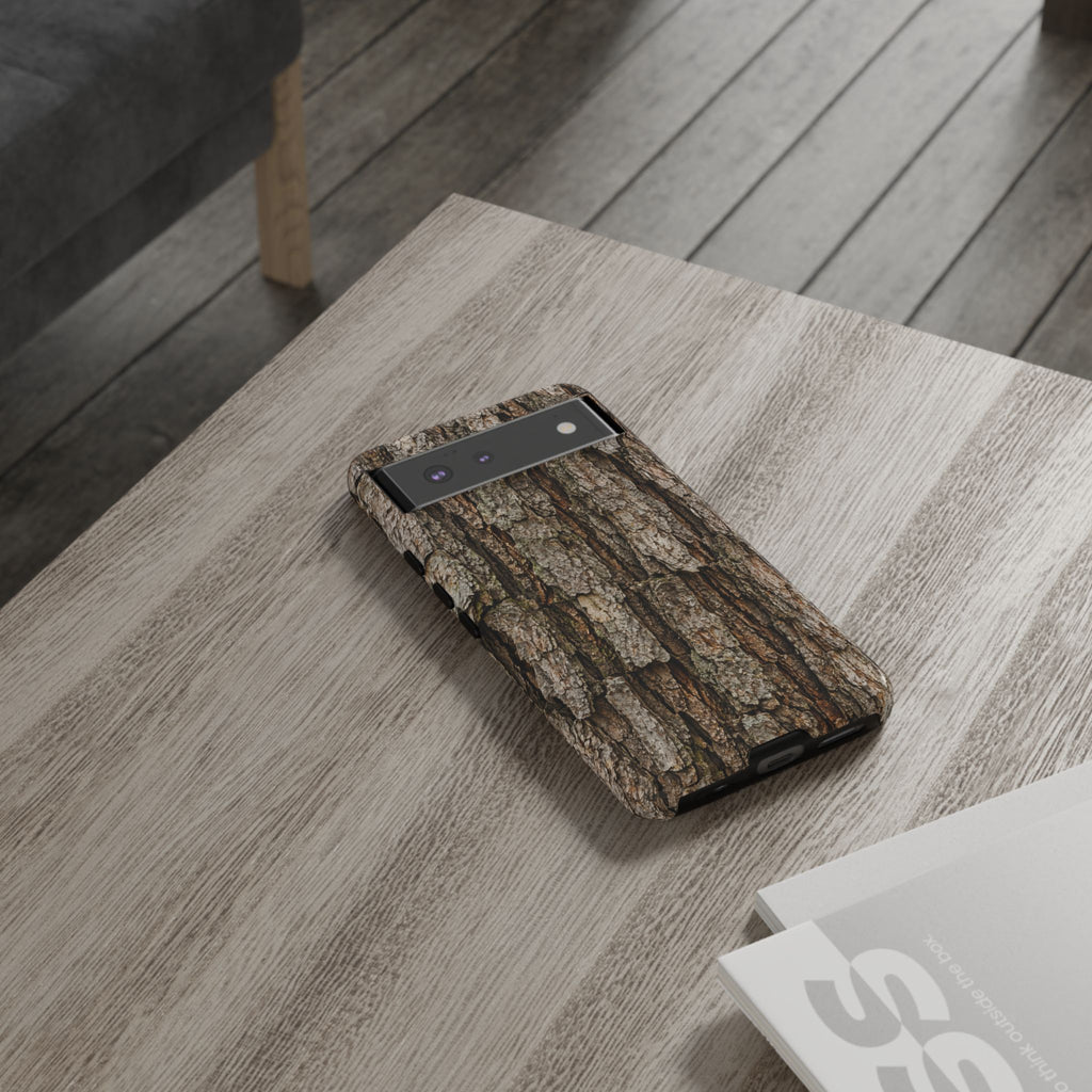 Bark Texture Phone Case - Rugged Woodland Camouflage for Nature Lovers