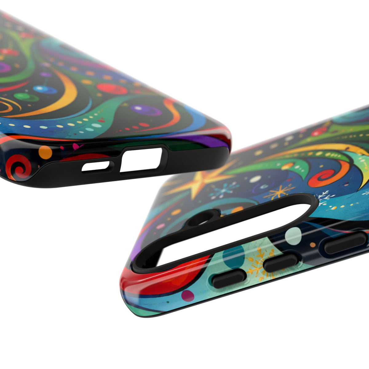 Colorful Swirl Christmas Tree Tough Phone Case