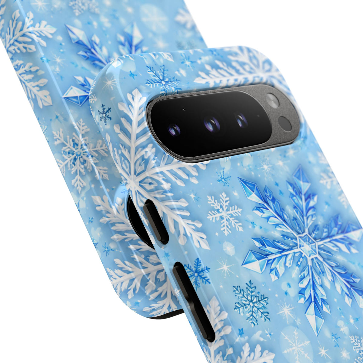 Winter Snowflake Tough Phone Case — Blue Holiday Protective Cover