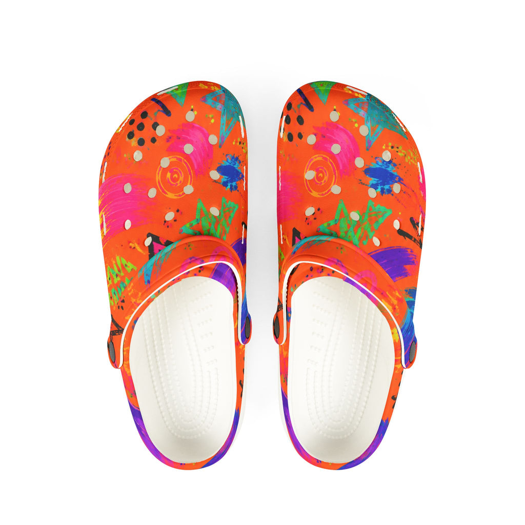 Bright Tropical Floral EVA Foam Clogs — Colorful Garden Slip-On Shoes