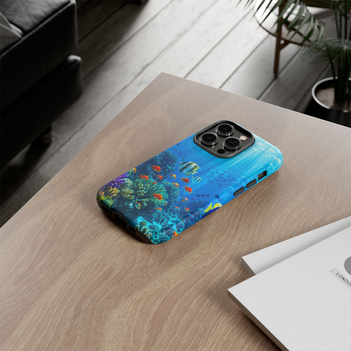 Underwater Ocean Life Tough Phone Case — Coral Reef & Sea Turtle Protective Cover