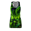 Alien Invasion Racerback Dress — Neon Green Extraterrestrial AOP Halloween