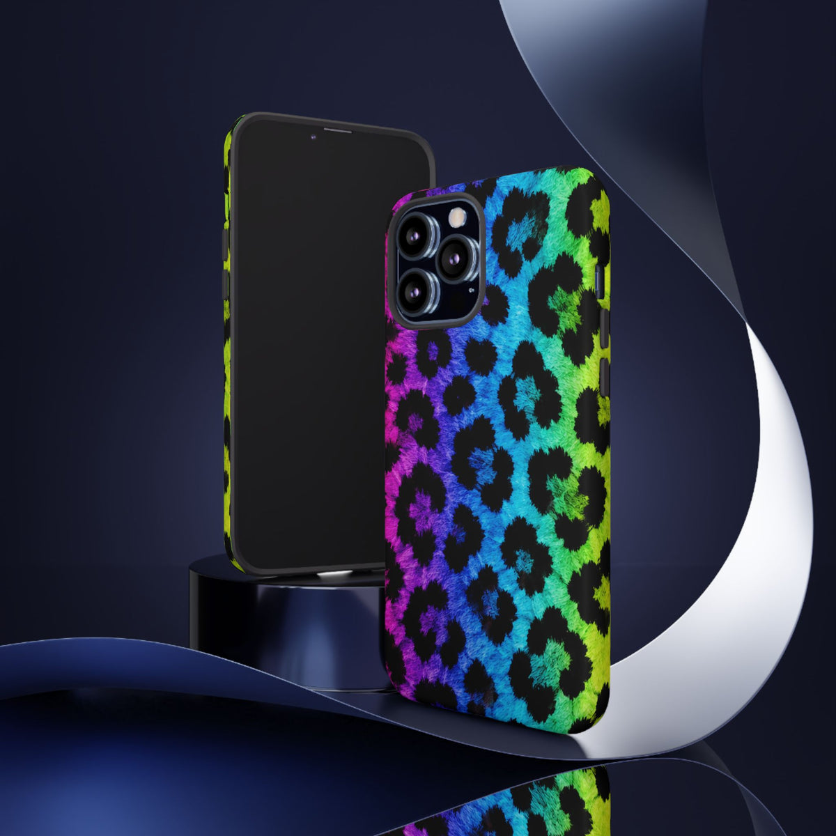 Neon Rainbow Leopard Tough Case – Colorful Animal Print Phone Cover