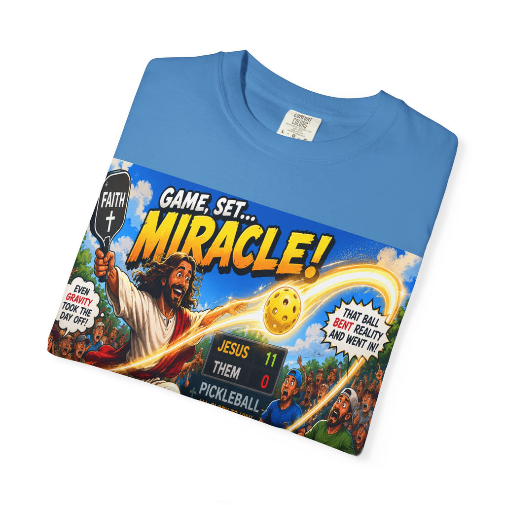 Game, Set, Miracle! Jesus Pickleball Graphic T-Shirt