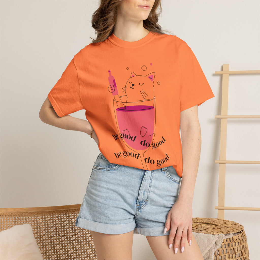 Cat in Wine Glass T-shirt | be good do good design