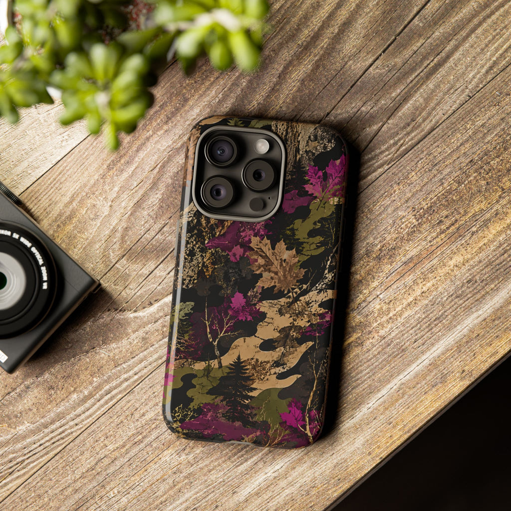 Camo Floral Tough Phone Case — Rugged Nature-Inspired Protection